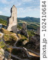 Abandoned ruins of medieval Plavecky castle in Slovakia 102410684