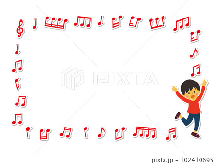 音符のフレーム　男の子 102410695