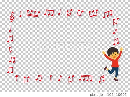 音符のフレーム　男の子 102410695