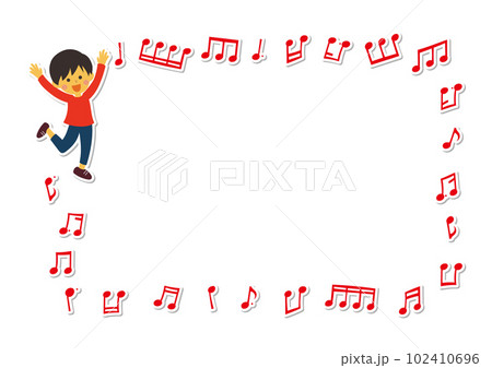 音符のフレーム　男の子 102410696