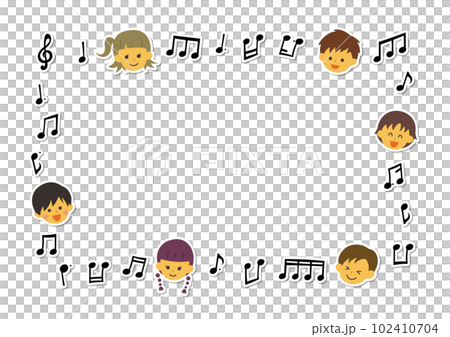 兒童和音符的框架 102410704