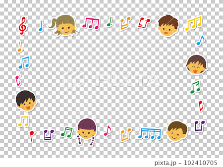 兒童和音符的框架 102410705