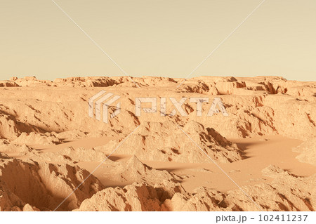3d illustration of Martian landscape 102411237