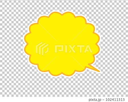 A yellow speech bubble with a shadow Mokomoko A yellow speech bubble with a shadow Mokomoko 102411313