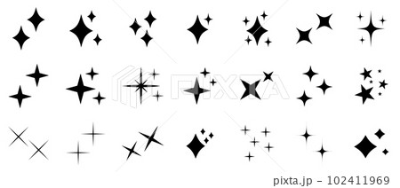 かわいいキラキラ・星・シャイニングのアイコン　ベクター 102411969