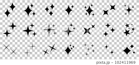 可愛的閃光/星星/閃亮圖標矢量 102411969