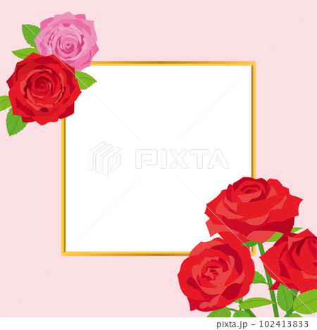 赤い薔薇のデザインフレーム 背景素材 赤い薔薇のデザインフレーム 背景素材 102413833