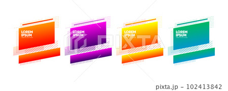 Minimalist hipster colored frame design. Geometric halftone line gradient. Frame for text and design. Modern art graphic. Design of gift cards, flyers and brochures. Vector Illustration. Minimalist hipster colored frame design. Geometric halftone line gradient. Frame for text and design. Modern art graphic. Design of gift cards, flyers and brochures. Vector Illustration. 102413842