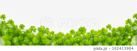Shamrock clover four leaf vector border pattern Shamrock clover four leaf vector border pattern 102413904