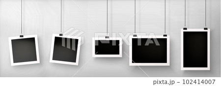 Photo frame with paper clip hang on wall collage Photo frame with paper clip hang on wall collage 102414007