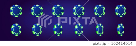 Flying casino chips for poker game or roulette 102414014