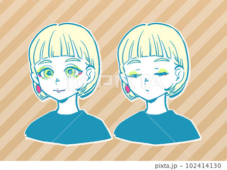 ミルキーイエローなボブ女子（バストアップ） 102414130