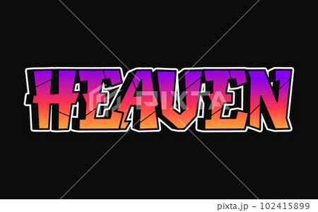 Heaven - single word, letters graffiti style. - Stock