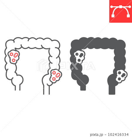 Bowel cancer color glyph icon. Oncology. Isolated vector element. Pictogram  for web page, mobile app, promo Stock Vector Image & Art - Alamy