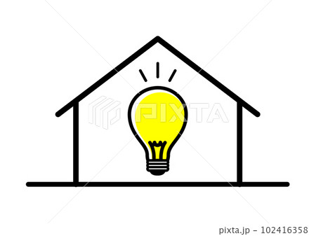 家と電球のカットイラスト/自家発電  102416358