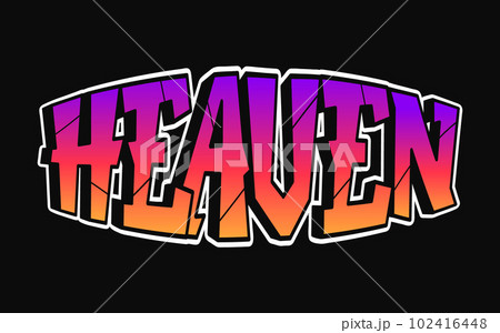 Heaven - single word, letters graffiti style. - Stock