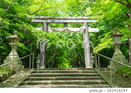京都市西京区の大原野神社 二の鳥居 京都市西京区の大原野神社 二の鳥居 102418297