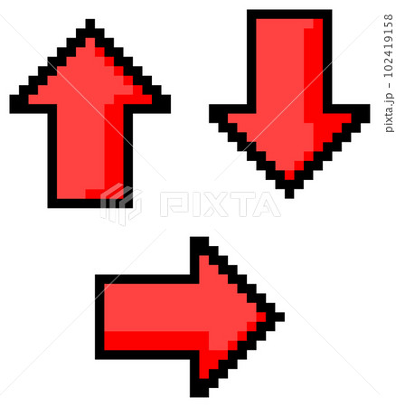 ドット絵で方向を示す矢印のイラスト ドット絵で方向を示す矢印のイラスト 102419158