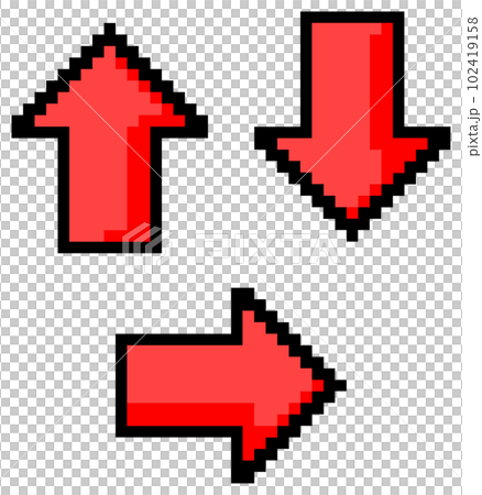 ドット絵で方向を示す矢印のイラスト ドット絵で方向を示す矢印のイラスト 102419158