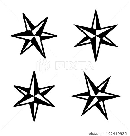 立体的なシンプル星型アイコンセット 102419926