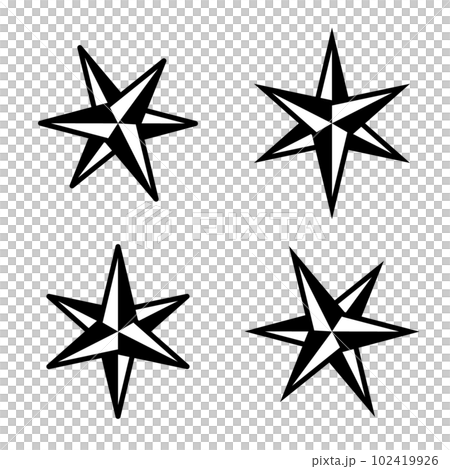 Three-dimensional simple star icon set 102419926