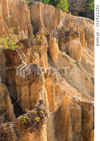 徳島_世界三大奇勝阿波の土柱の絶景風景 102421281
