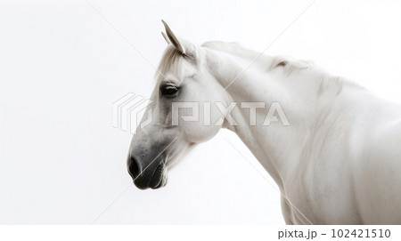 白背景の白馬 102421510