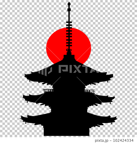 日本寺廟五層寶塔插畫素材 Ciel et vector 日本寺廟五層寶塔插畫素材 Ciel et vector 102424334