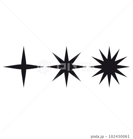 Swiss bauhaus y2k brutalist elements. Abstract geometric shapes, contemporary star figure. Vector memphis design, primitive element set 102430061