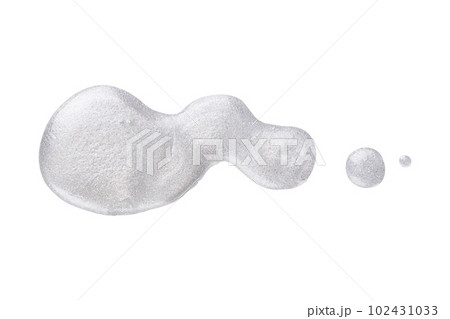 Grey shimmer swatch of gel nail polish isolated on white background. Smear of nail polish for design. 102431033