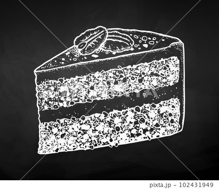 Chalk drawn sketch illustration of Carrot Cake Chalk drawn sketch illustration of Carrot Cake 102431949