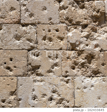 Bullets marks on the wall near the gates of Old City of Jerusalem, Israel. Bullets marks on the wall near the gates of Old City of Jerusalem, Israel. 102433645