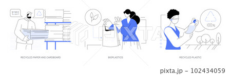 Sustainable packaging abstract concept vector illustrations. Sustainable packaging abstract concept vector illustrations. 102434059