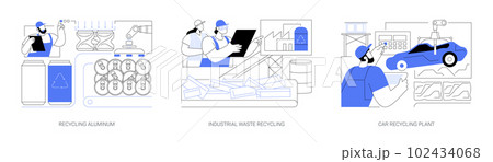 Metal recycling abstract concept vector illustrations. 102434068