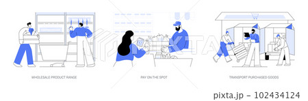 Cash and carry abstract concept vector illustrations. Cash and carry abstract concept vector illustrations. 102434124