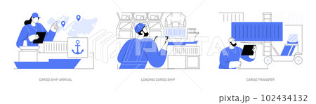 Sea transport abstract concept vector illustrations. 102434132