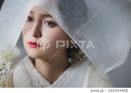 花嫁　白無垢　綿帽子 102434400