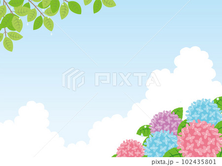 梅雨_背景イラスト_4_横 102435801