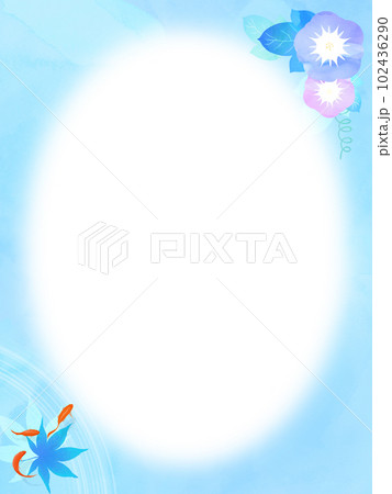 朝顔と金魚のフレーム 102436290