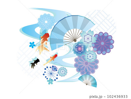 涼しい夏の和風イメージ背景 涼しい夏の和風イメージ背景 102436933