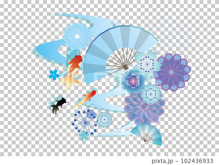 涼しい夏の和風イメージ背景 涼しい夏の和風イメージ背景 102436933