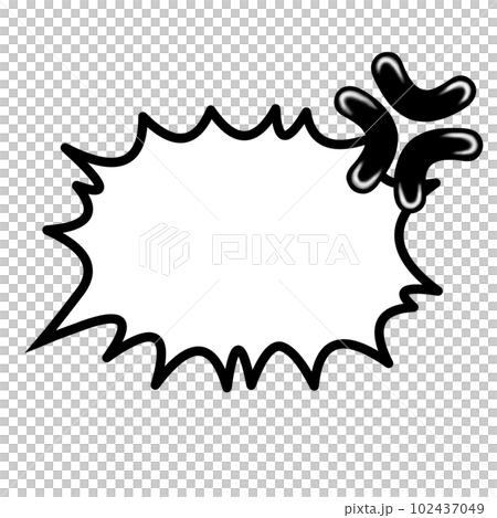 Black and white type of explosive speech bubble with angry emotion symbol Black and white type of explosive speech bubble with angry emotion symbol 102437049