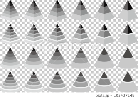 Set of vector illustrations of triangular pyramidal hierarchy hierarchy 102437149