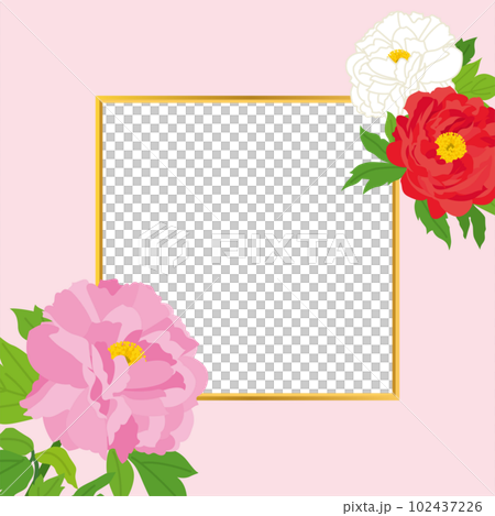 生動的牡丹設計框架背景材料 102437226