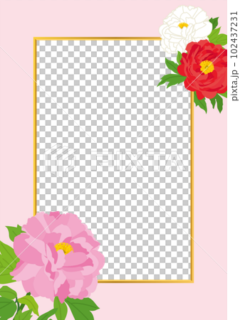 Vivid peony design frame background material Vivid peony design frame background material 102437231