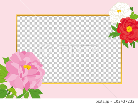 Vivid peony design frame background material Vivid peony design frame background material 102437232