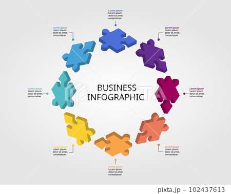 jigsaw puzzle connection template for infographic for presentation for 8 element jigsaw puzzle connection template for infographic for presentation for 8 element 102437613