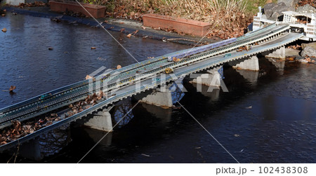 Kiev, Ukraine November 11, 2021: Museum of Miniatures - Metro bridge in Kiev 102438308