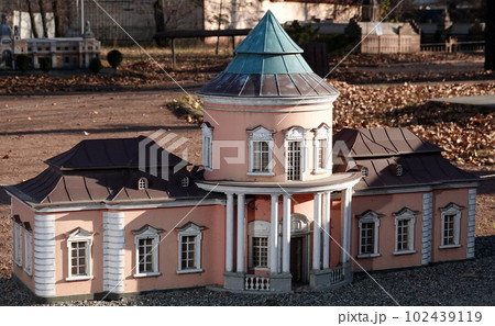 Kyiv, Ukraine November 11, 2021: Zolochiv castle Lviv region - miniature museum in Kyiv Kyiv, Ukraine November 11, 2021: Zolochiv castle Lviv region - miniature museum in Kyiv 102439119