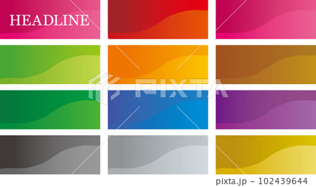 便利なグレデーションのタイトルフレームセット 102439644